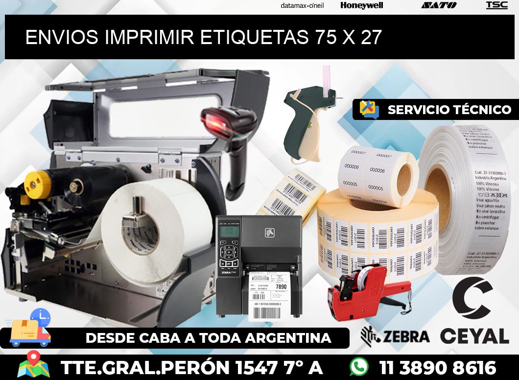 ENVIOS IMPRIMIR ETIQUETAS 75 x 27