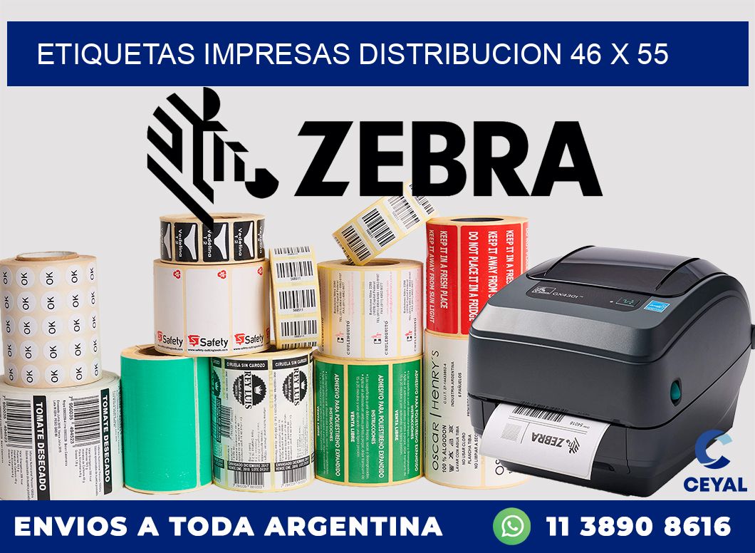 ETIQUETAS IMPRESAS DISTRIBUCION 46 x 55