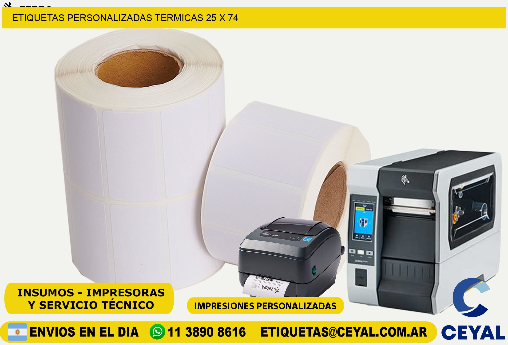 ETIQUETAS PERSONALIZADAS TERMICAS 25 x 74