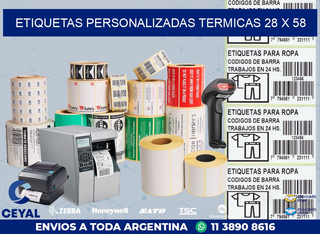 ETIQUETAS PERSONALIZADAS TERMICAS 28 x 58