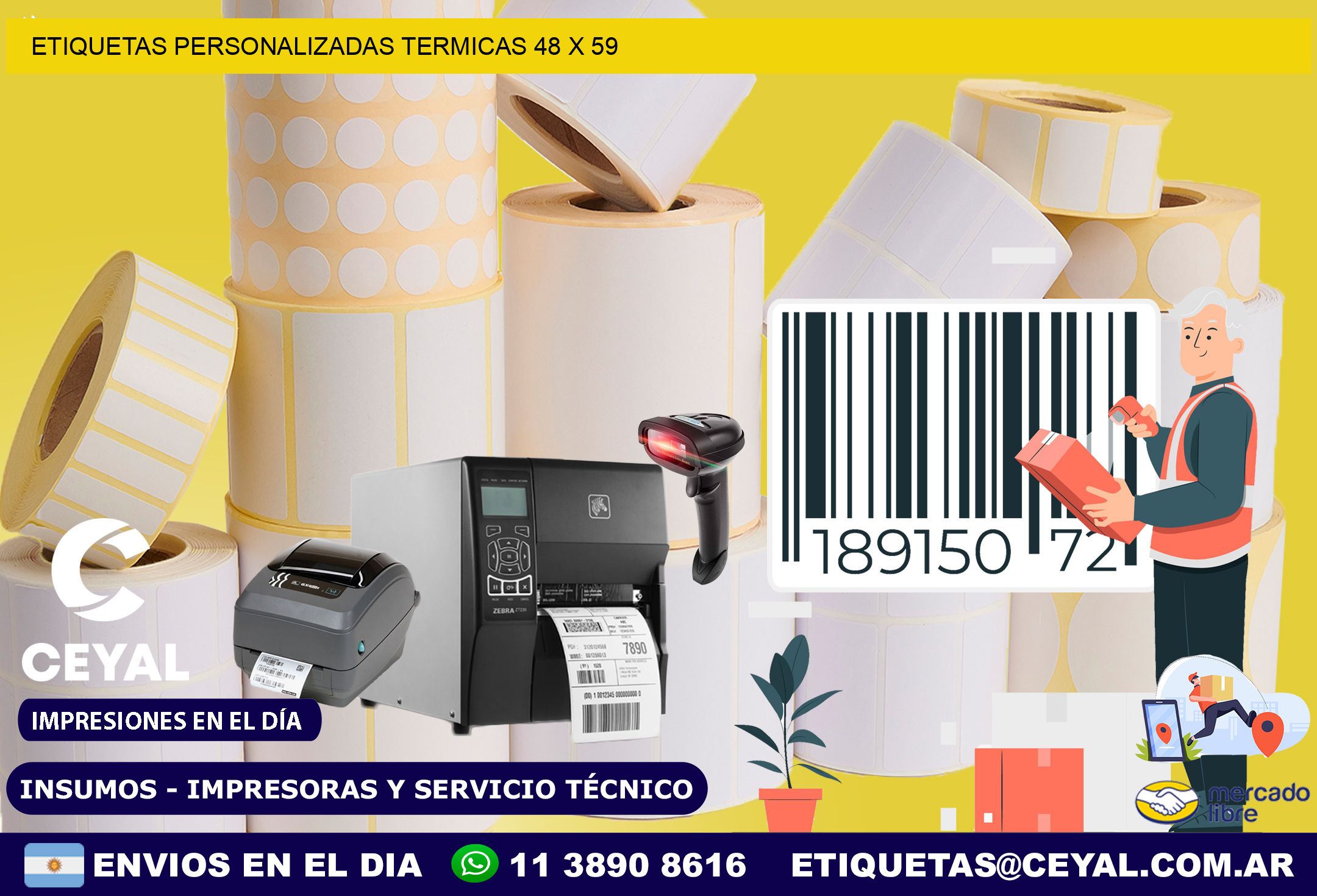 ETIQUETAS PERSONALIZADAS TERMICAS 48 x 59