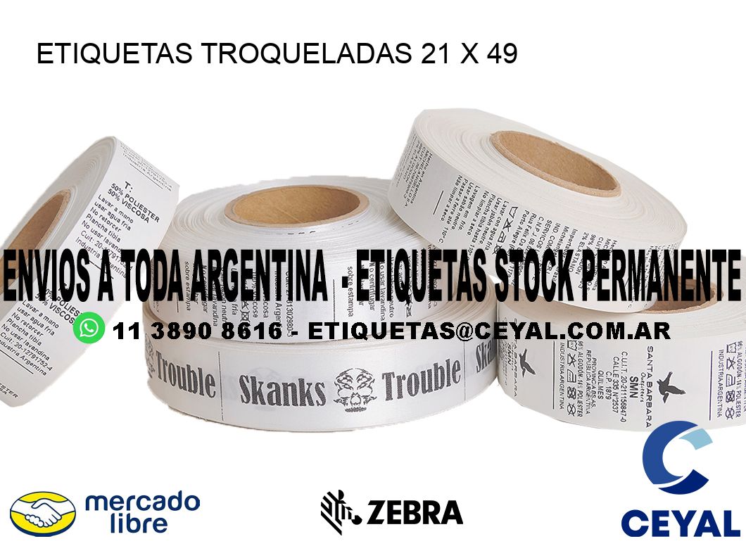 ETIQUETAS TROQUELADAS 21 x 49