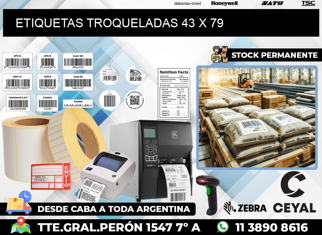 ETIQUETAS TROQUELADAS 43 x 79