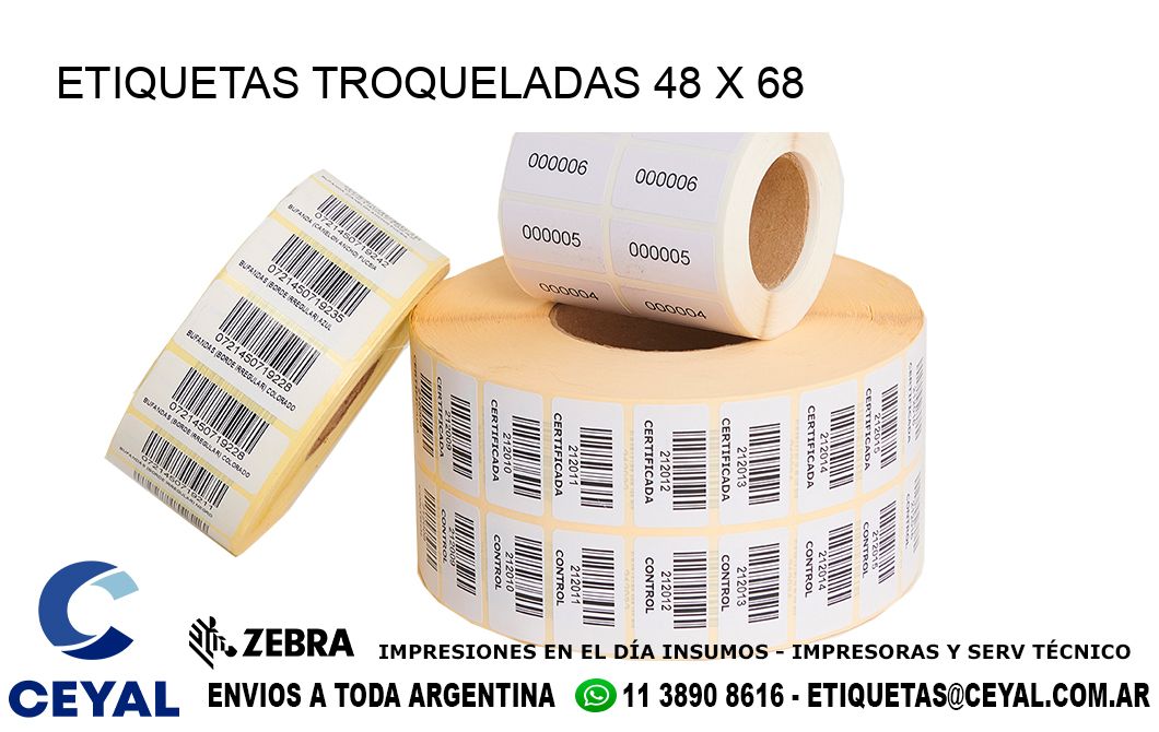 ETIQUETAS TROQUELADAS 48 x 68