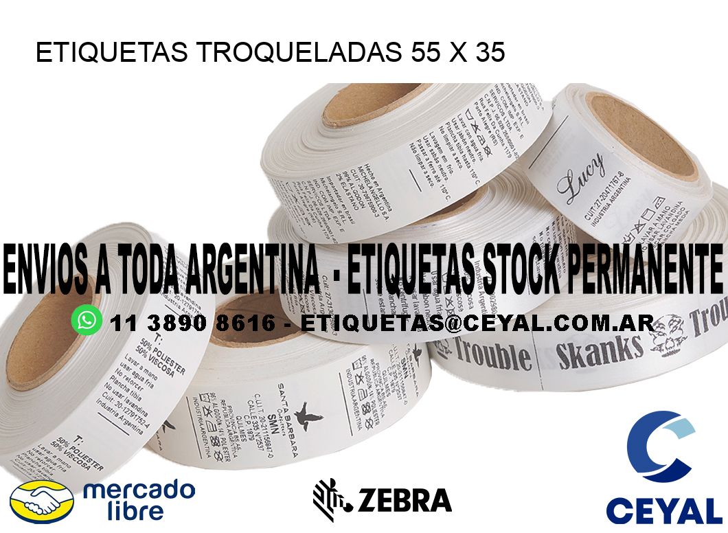 ETIQUETAS TROQUELADAS 55 x 35