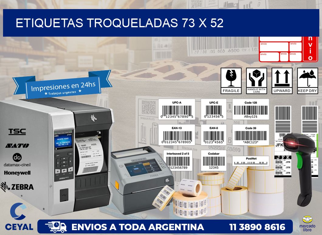 ETIQUETAS TROQUELADAS 73 x 52