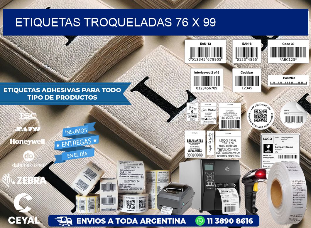 ETIQUETAS TROQUELADAS 76 x 99