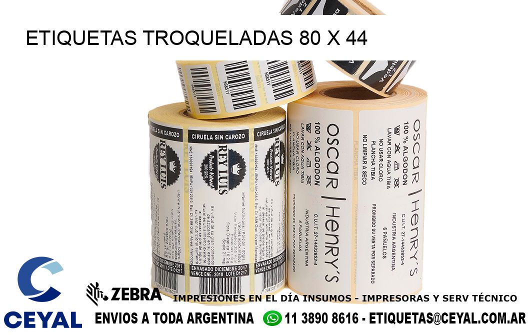 ETIQUETAS TROQUELADAS 80 x 44