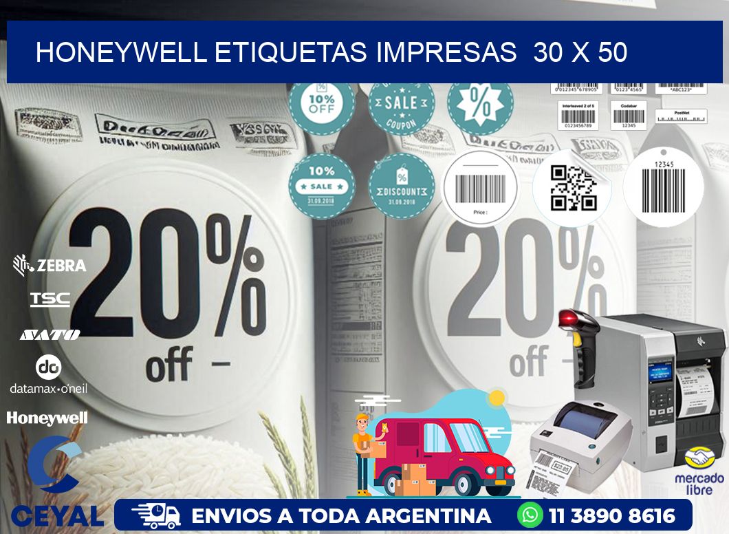 HONEYWELL ETIQUETAS IMPRESAS  30 x 50