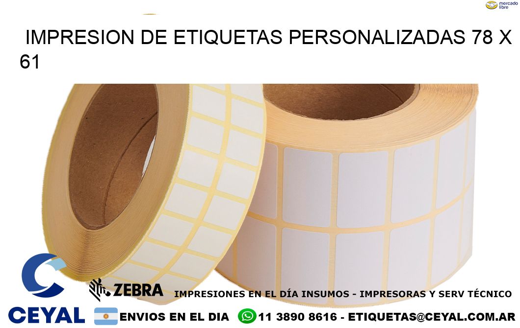 IMPRESION DE ETIQUETAS PERSONALIZADAS 78 x 61