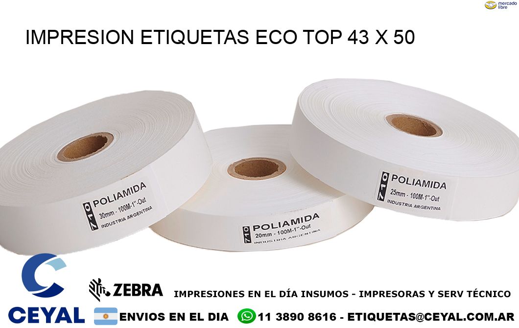 IMPRESION ETIQUETAS ECO TOP 43 x 50