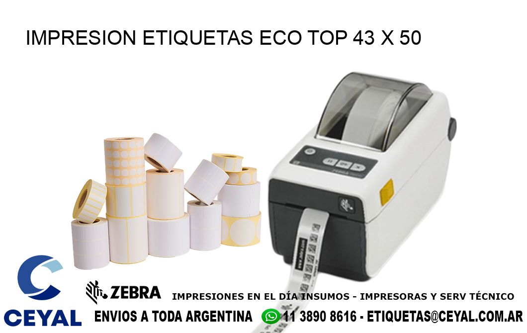 IMPRESION ETIQUETAS ECO TOP 43 x 50