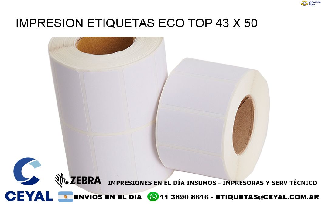 IMPRESION ETIQUETAS ECO TOP 43 x 50