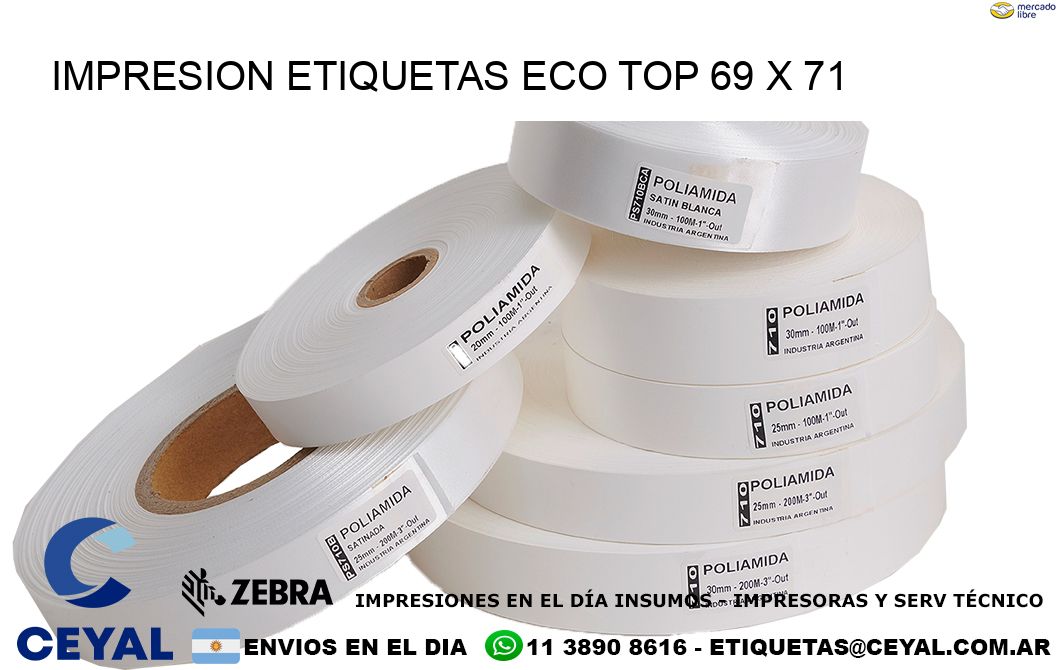 IMPRESION ETIQUETAS ECO TOP 69 x 71