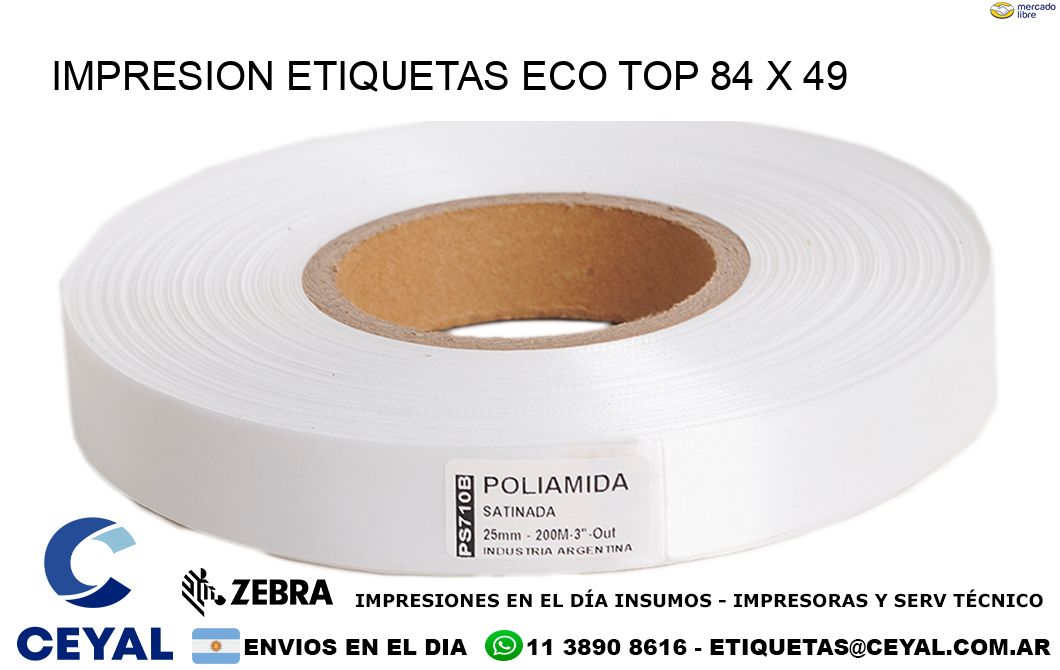 IMPRESION ETIQUETAS ECO TOP 84 x 49