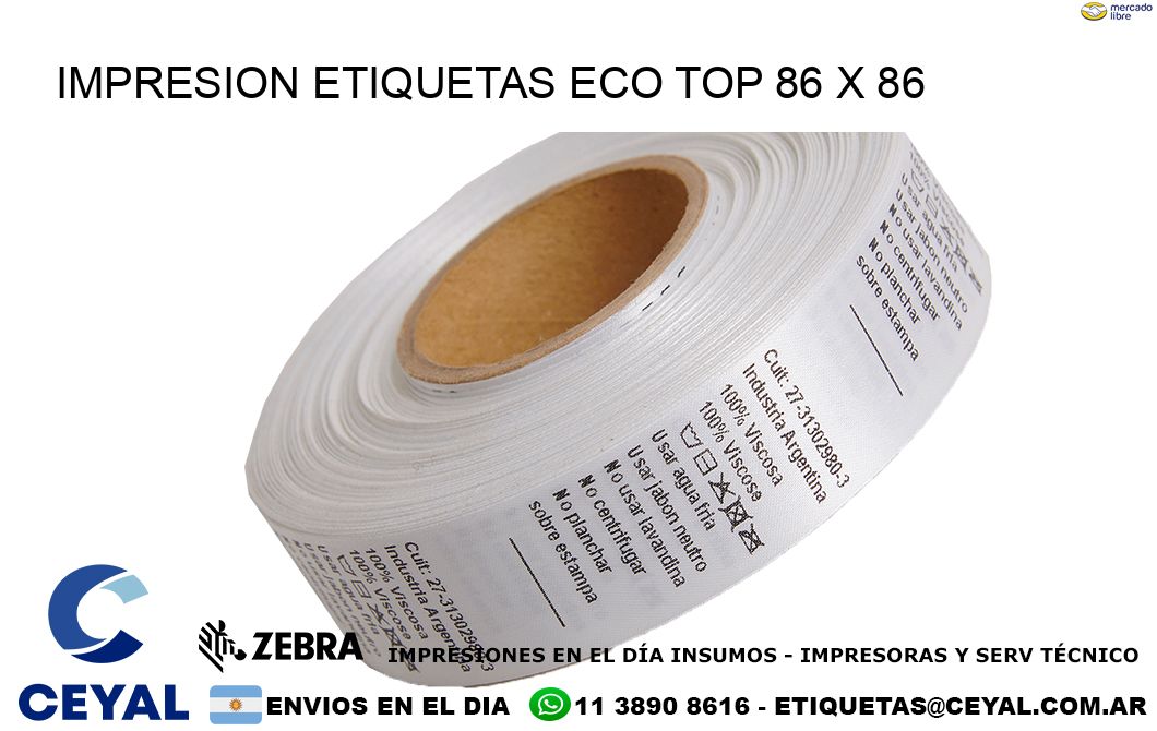 IMPRESION ETIQUETAS ECO TOP 86 x 86