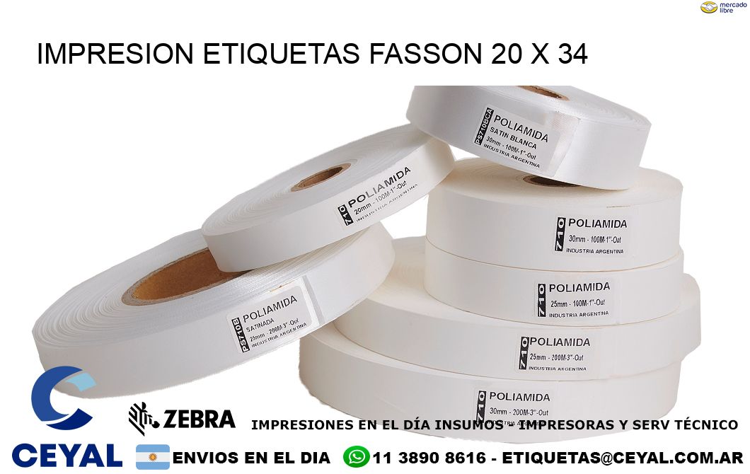 IMPRESION ETIQUETAS FASSON 20 x 34