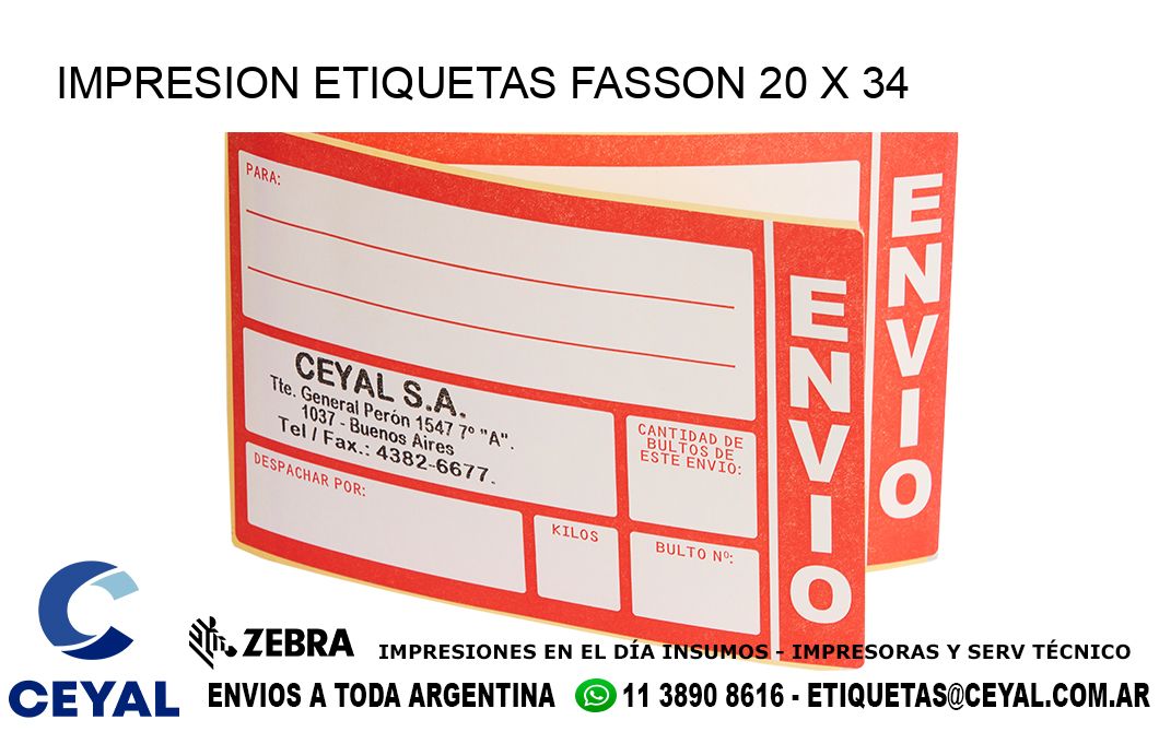 IMPRESION ETIQUETAS FASSON 20 x 34