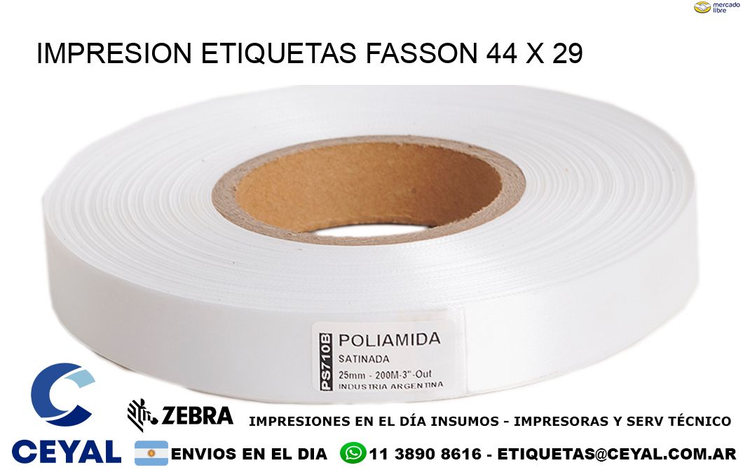 IMPRESION ETIQUETAS FASSON 44 x 29