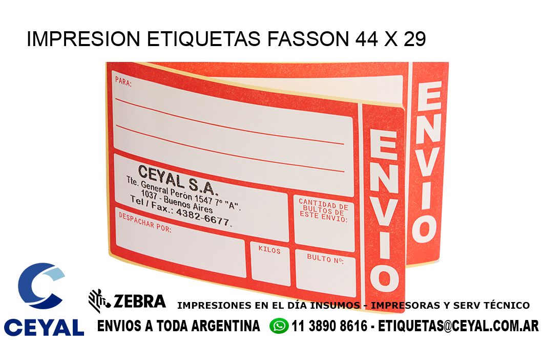 IMPRESION ETIQUETAS FASSON 44 x 29