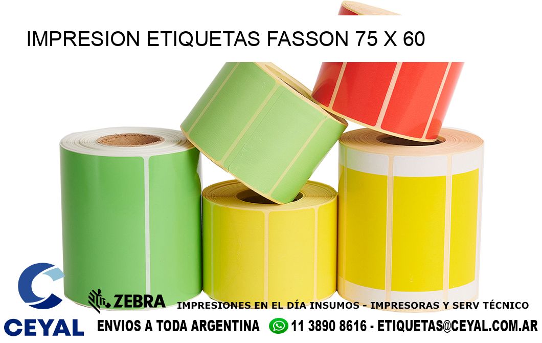 IMPRESION ETIQUETAS FASSON 75 x 60