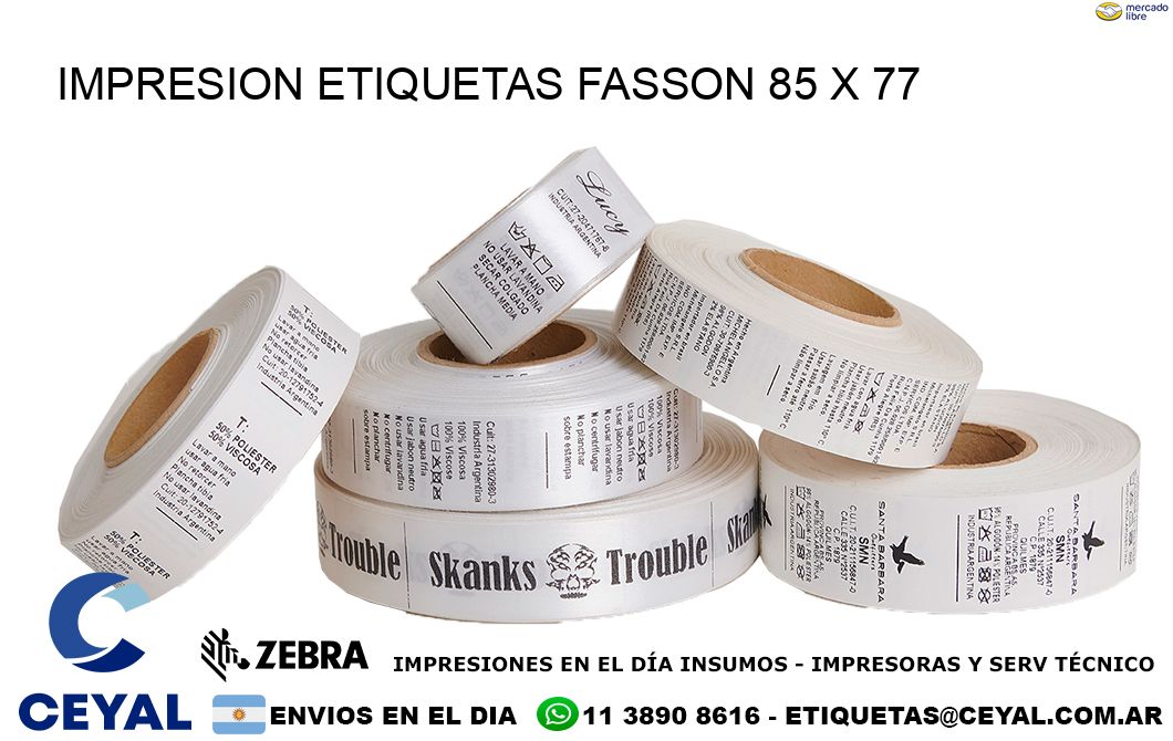 IMPRESION ETIQUETAS FASSON 85 x 77