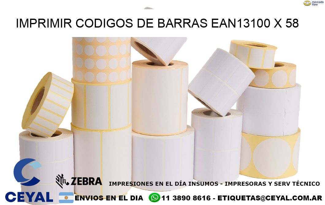 IMPRIMIR CODIGOS DE BARRAS EAN13100 x 58