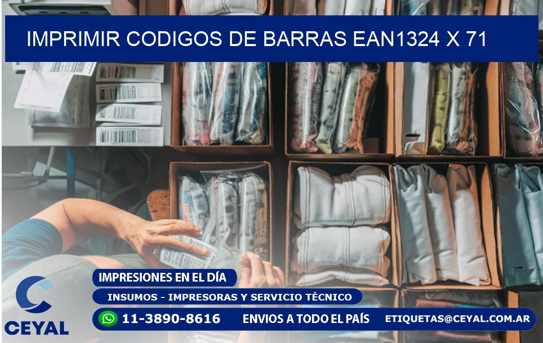 IMPRIMIR CODIGOS DE BARRAS EAN1324 x 71