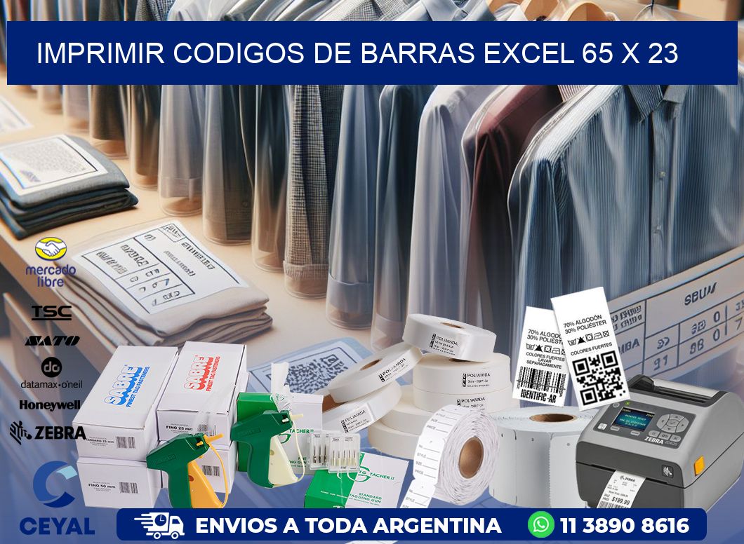 IMPRIMIR CODIGOS DE BARRAS EXCEL 65 x 23