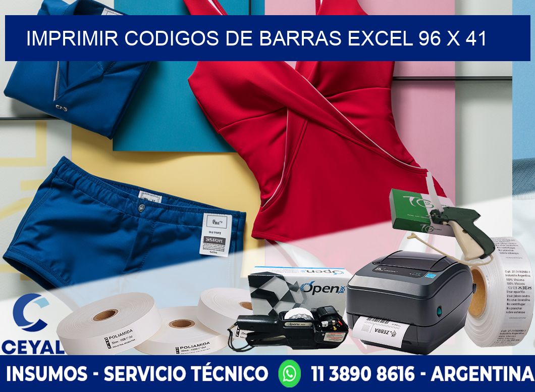 IMPRIMIR CODIGOS DE BARRAS EXCEL 96 x 41