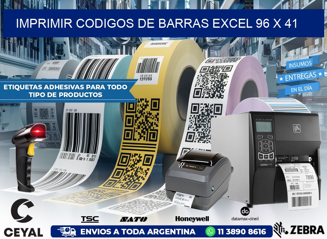 IMPRIMIR CODIGOS DE BARRAS EXCEL 96 x 41