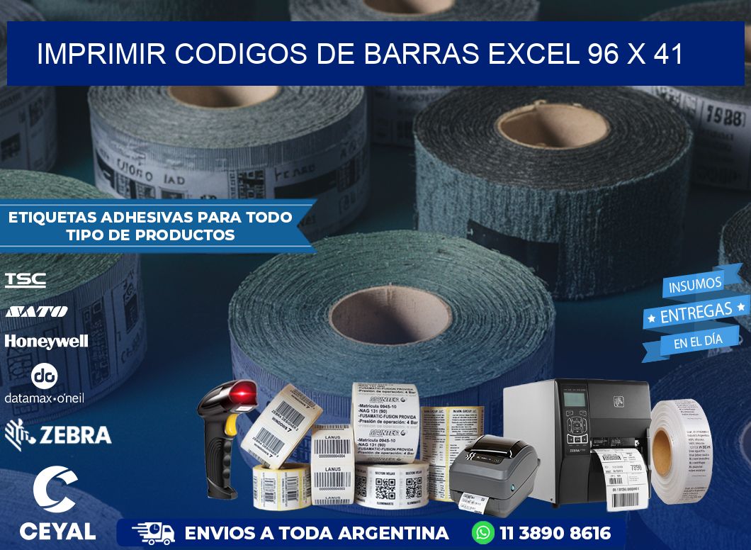 IMPRIMIR CODIGOS DE BARRAS EXCEL 96 x 41