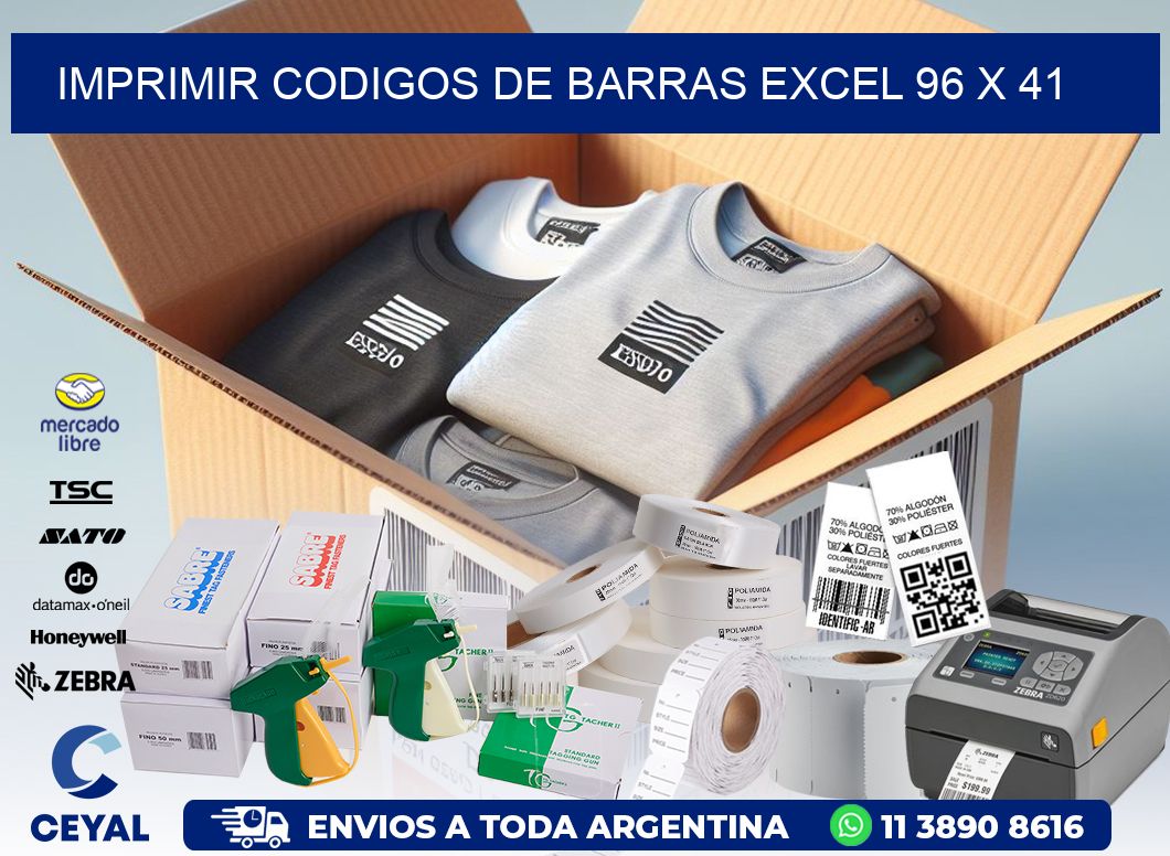 IMPRIMIR CODIGOS DE BARRAS EXCEL 96 x 41