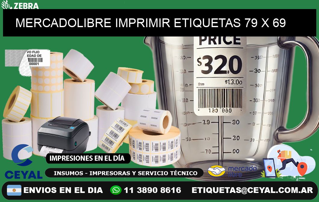 MERCADOLIBRE IMPRIMIR ETIQUETAS 79 x 69