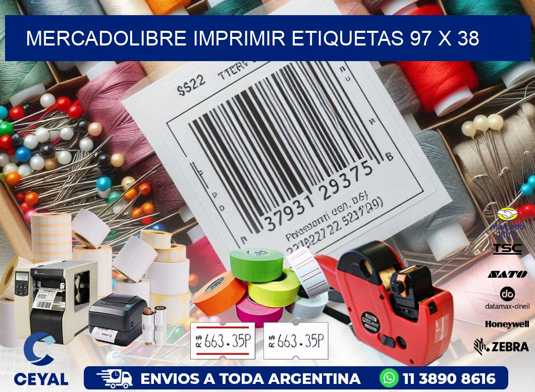 MERCADOLIBRE IMPRIMIR ETIQUETAS 97 x 38