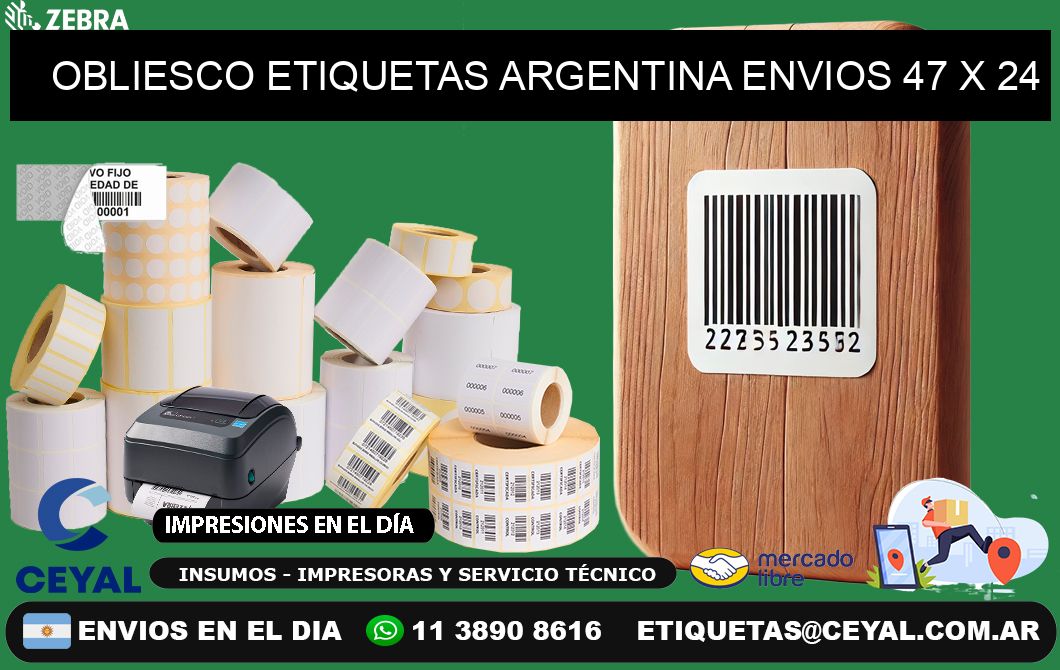 OBLIESCO ETIQUETAS ARGENTINA ENVIOS 47 x 24