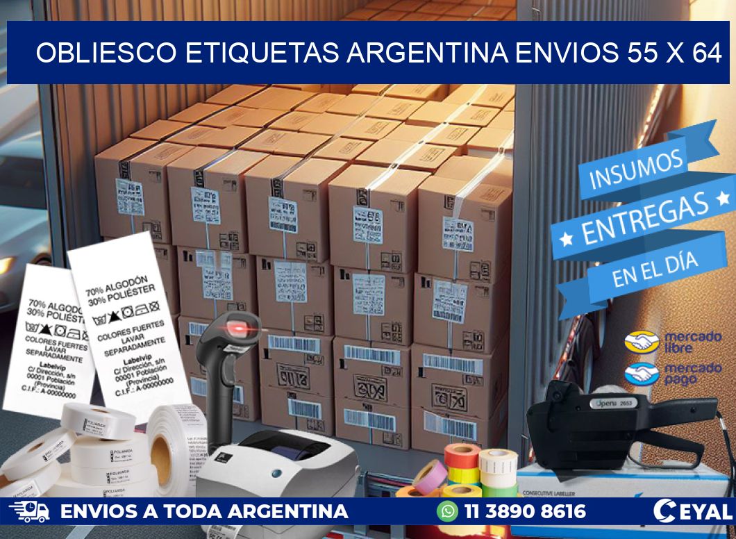 OBLIESCO ETIQUETAS ARGENTINA ENVIOS 55 x 64