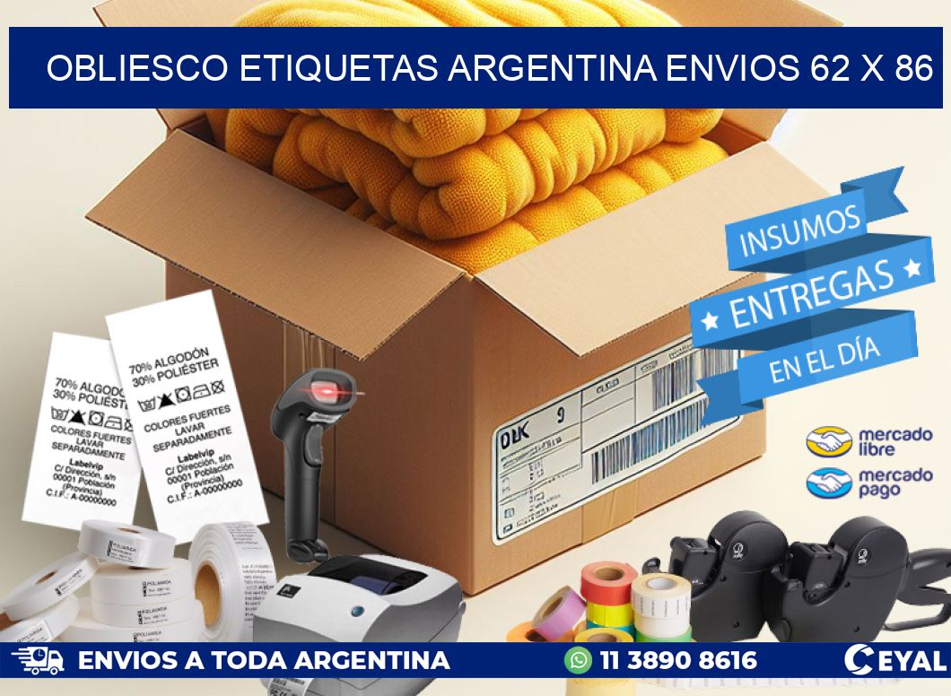 OBLIESCO ETIQUETAS ARGENTINA ENVIOS 62 x 86