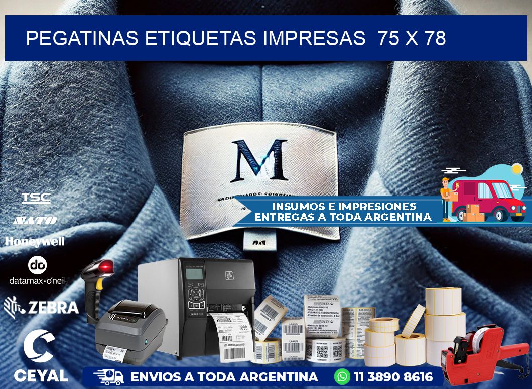 PEGATINAS ETIQUETAS IMPRESAS  75 x 78