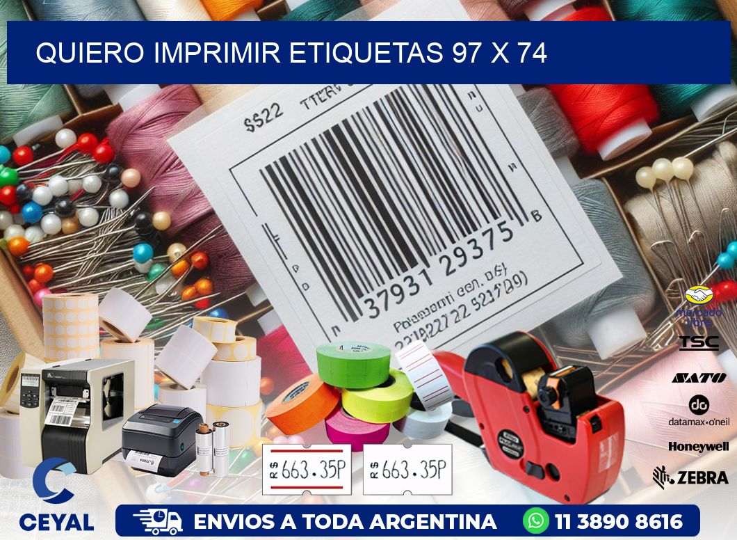 QUIERO IMPRIMIR ETIQUETAS 97 x 74