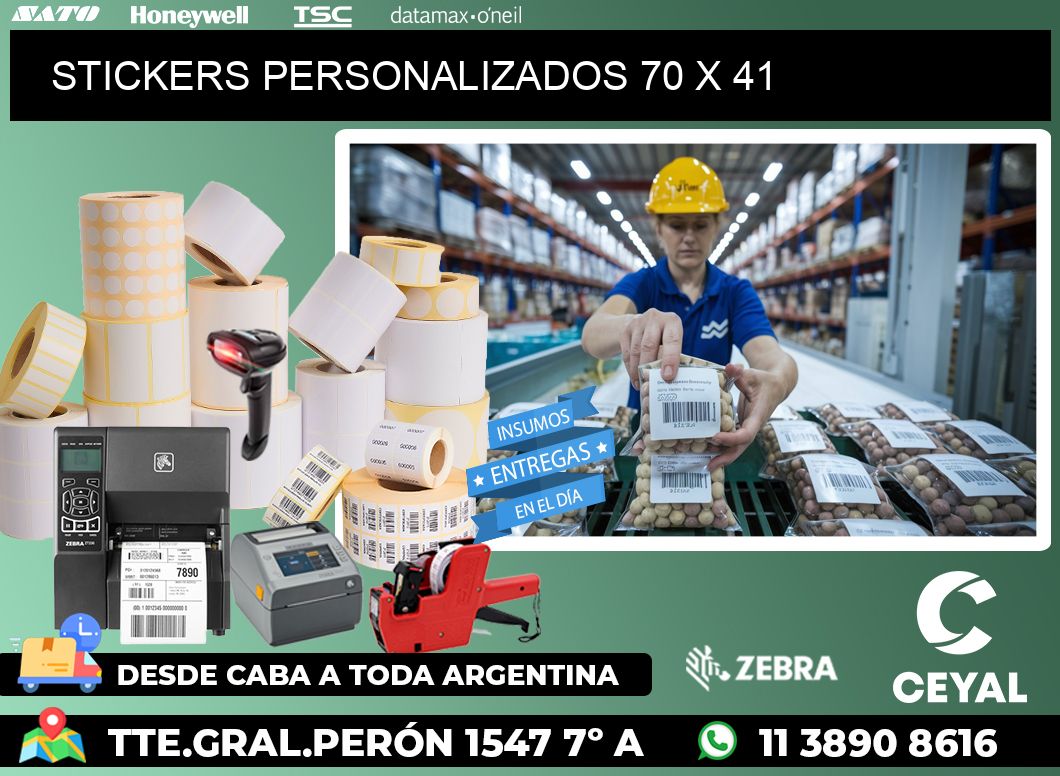 STICKERS PERSONALIZADOS 70 x 41