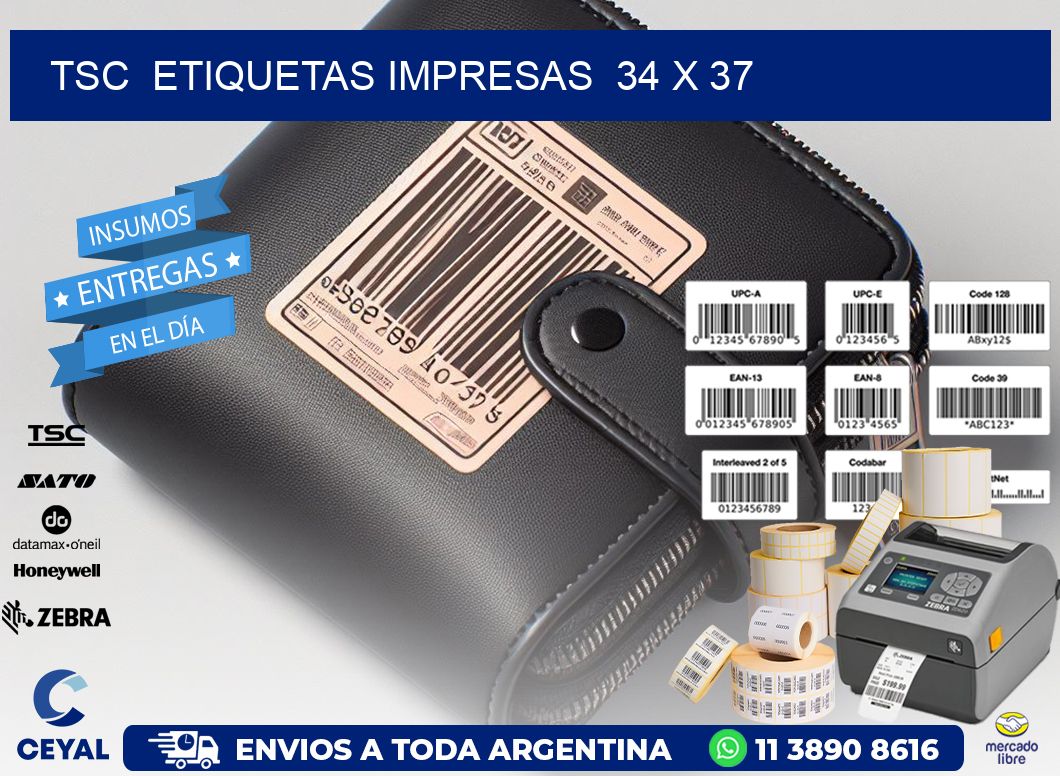 TSC  ETIQUETAS IMPRESAS  34 x 37