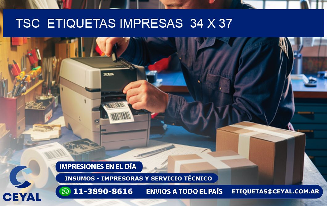 TSC  ETIQUETAS IMPRESAS  34 x 37