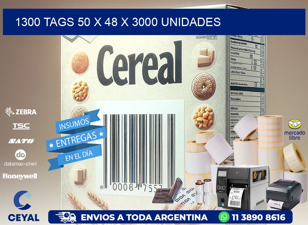 1300 TAGS 50 x 48 X 3000 UNIDADES