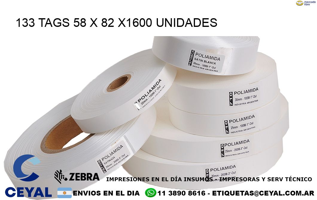 133 TAGS 58 x 82 X1600 UNIDADES