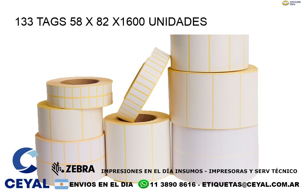 133 TAGS 58 x 82 X1600 UNIDADES