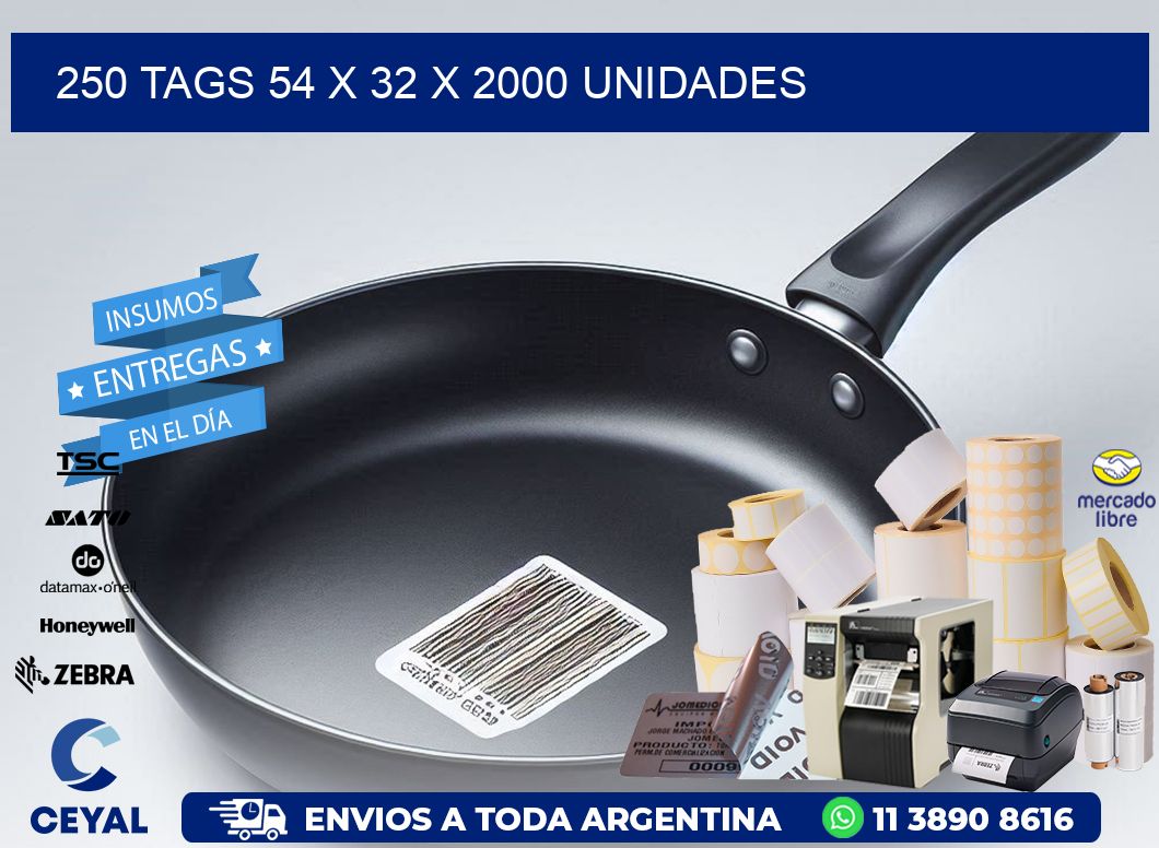 250 TAGS 54 x 32 X 2000 UNIDADES