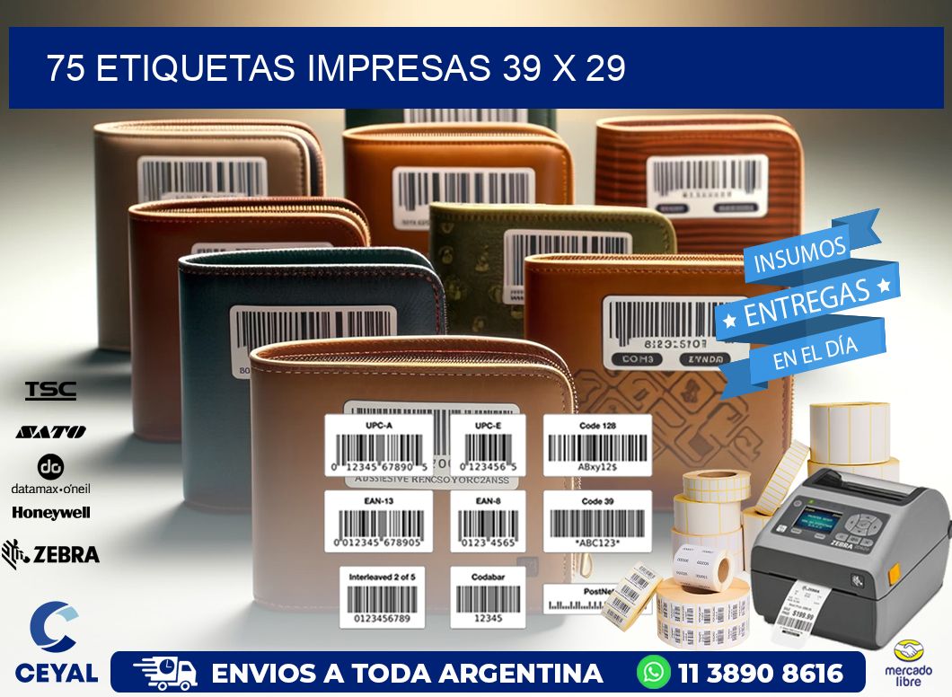 75 ETIQUETAS IMPRESAS 39 x 29