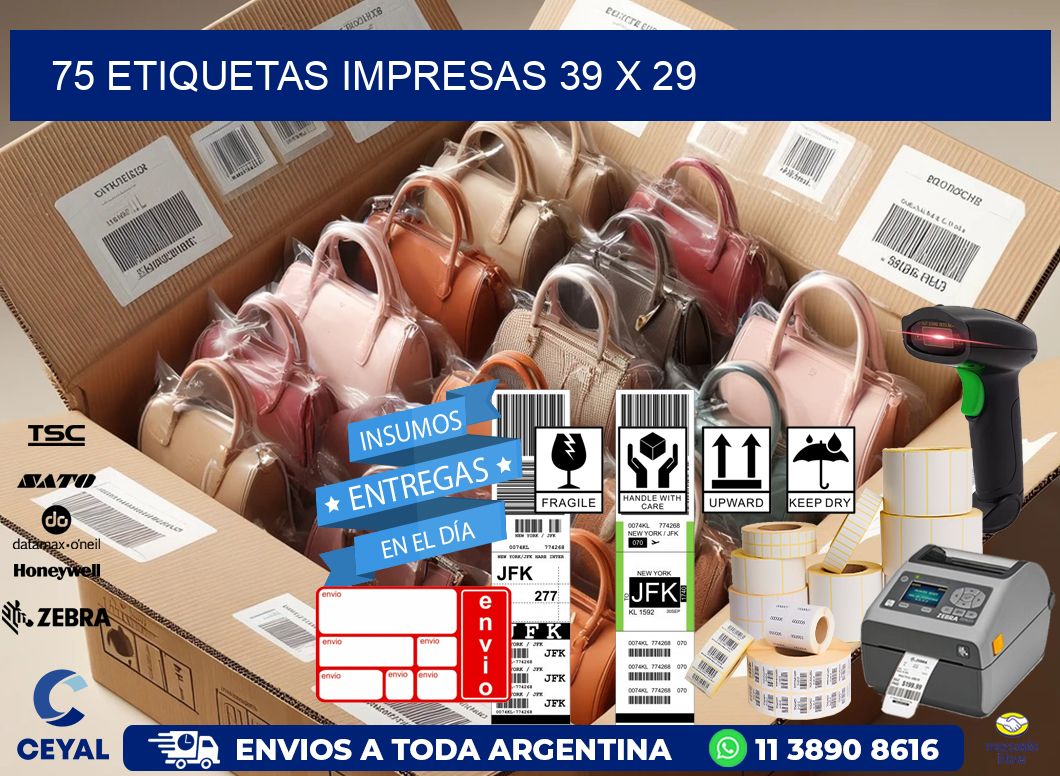 75 ETIQUETAS IMPRESAS 39 x 29