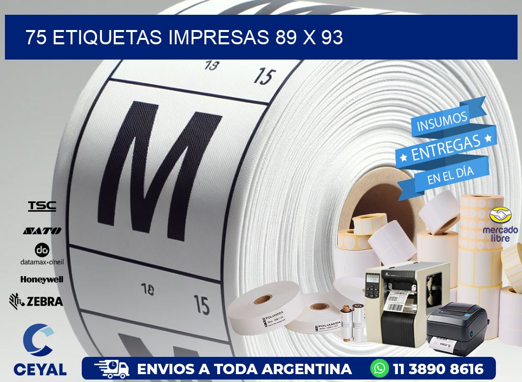 75 ETIQUETAS IMPRESAS 89 x 93